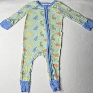 Bamboo Zip-up Sleeper 0-3m Pajama Boy Girl Neutral Dinosaurs Stitchy Fish